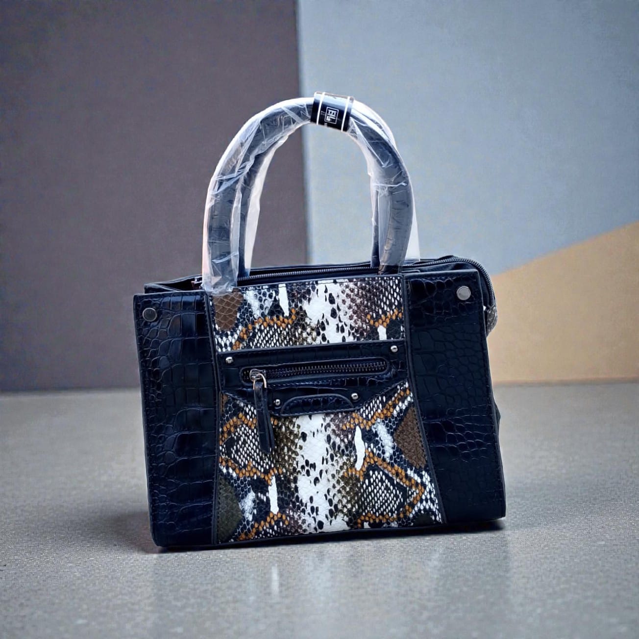 Snake Print Leather Bag