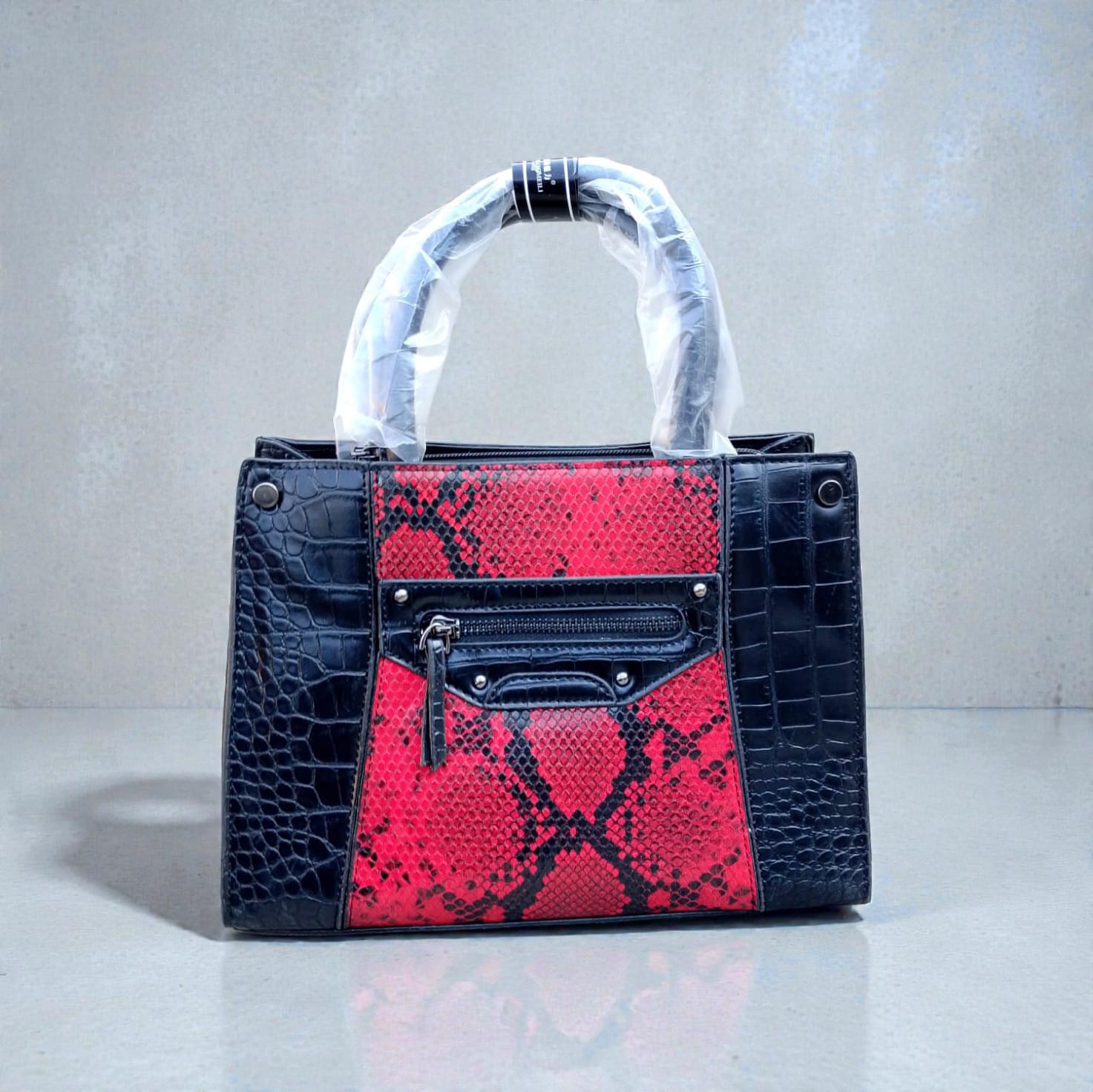 Snake Print Leather Bag