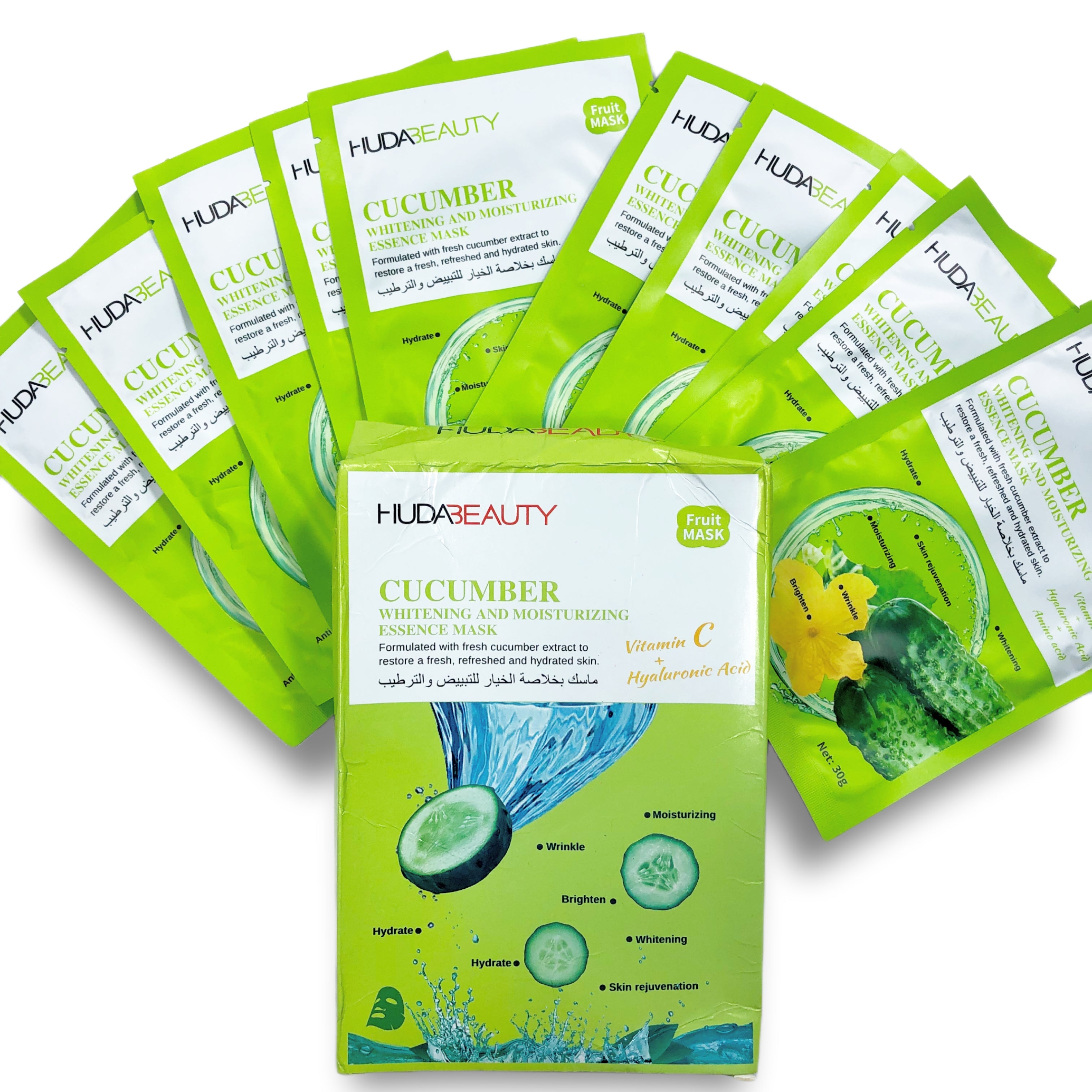 SHEET MASK CUCUMBER HUDA BEAUTY 10 PCS
