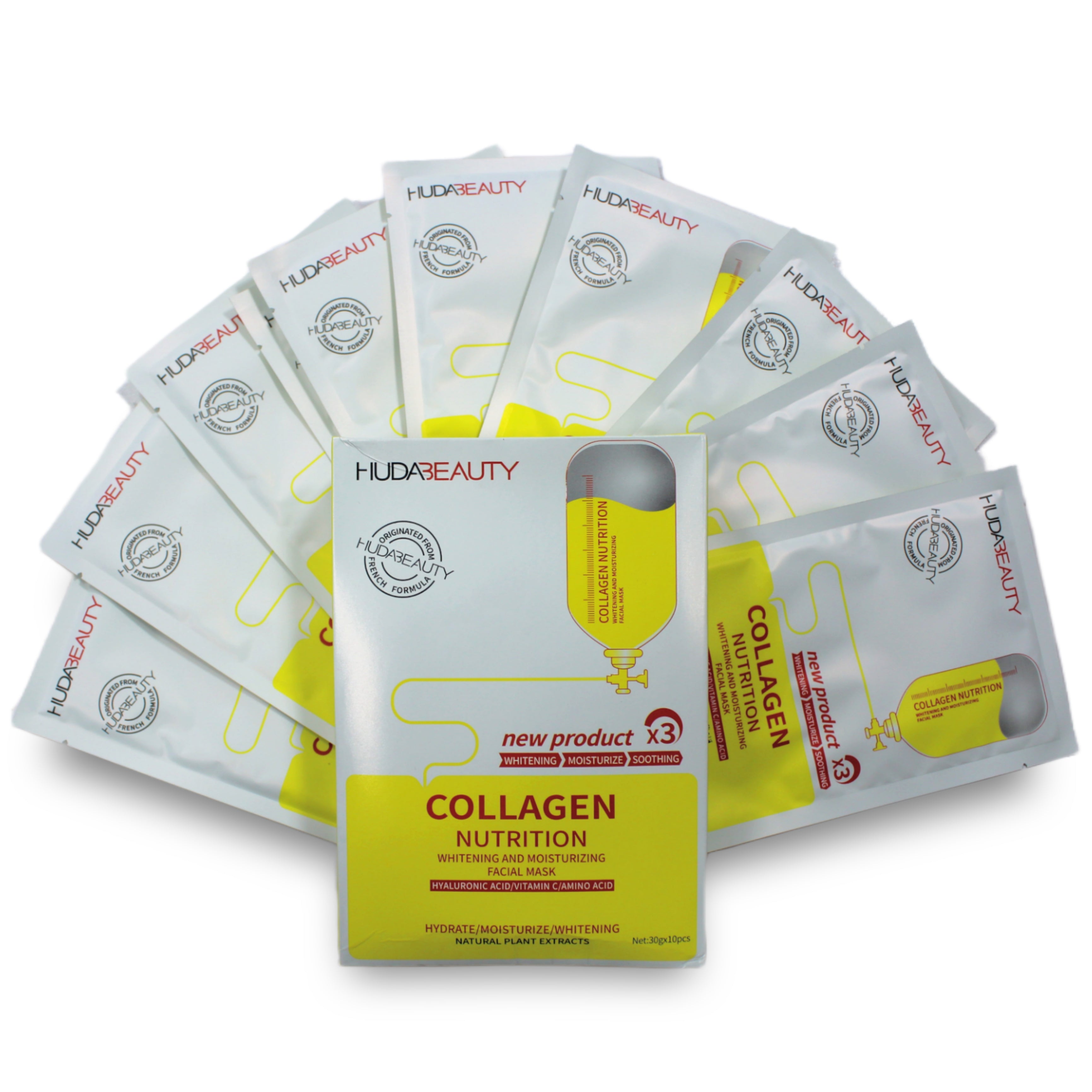 SHEET MASK COLLAGEN NUTRITION HUDA BEAUTY 10 PCS PACK