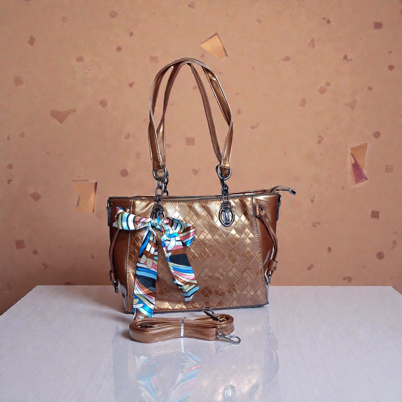 Shine Leather Hand Bag