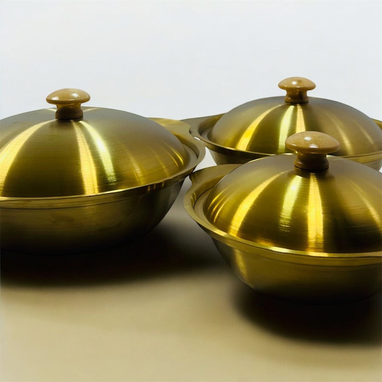 Golden Stainless Steel Serving Bowl 3pc