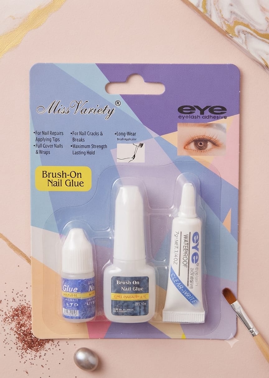 Brush On 3In1 Nail Glue Set