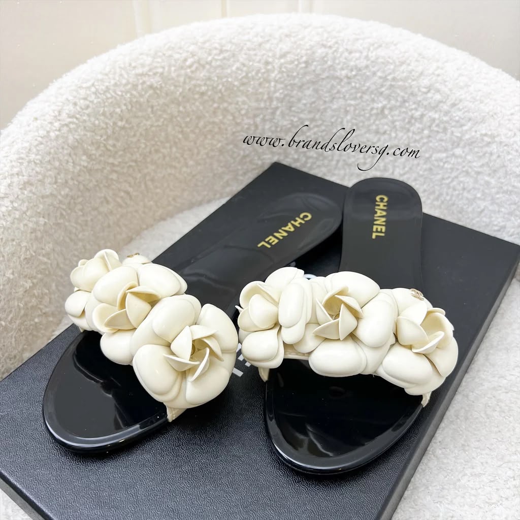 Chanel Black & White Slippers