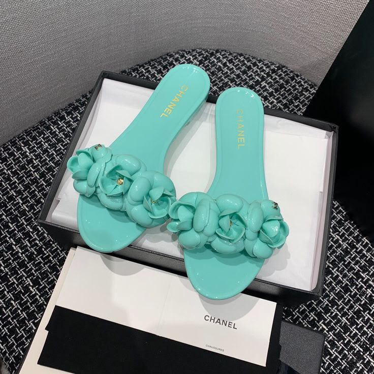 Chanel Sea Green Slipper