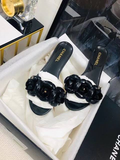 Chanel Black Slippers