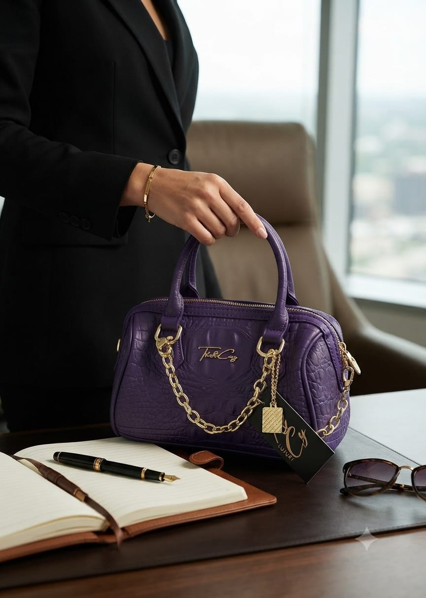 Tote & Carry Crocodile Embossed Handbag