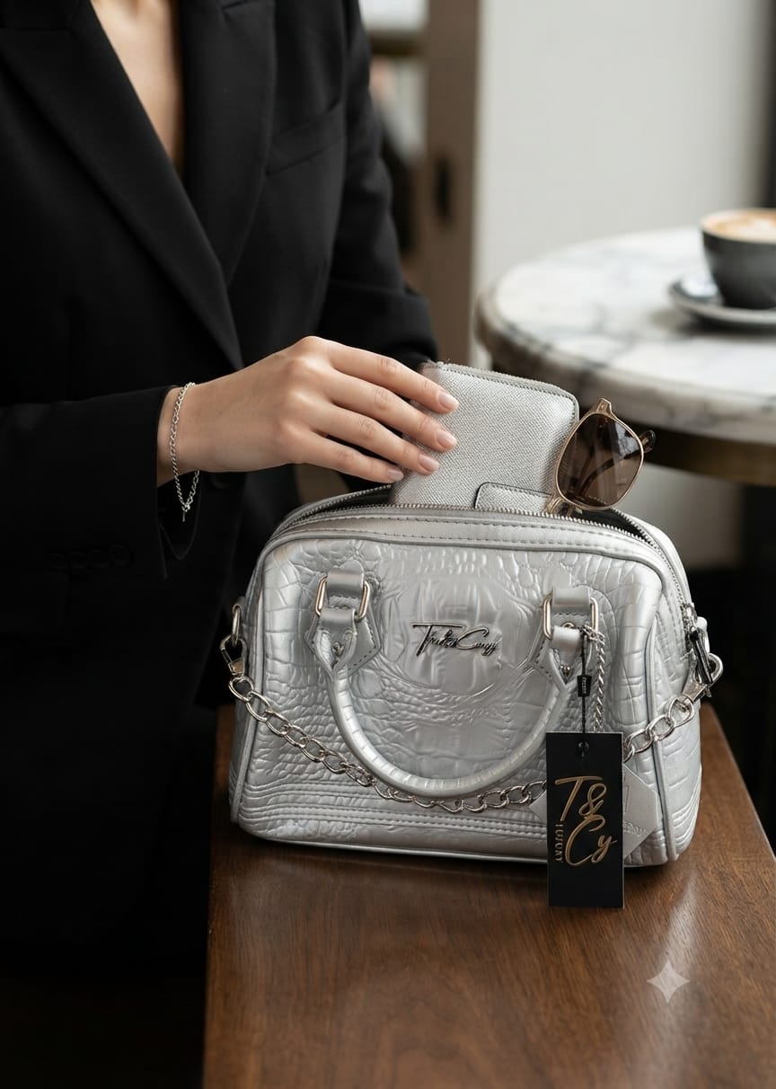 Tote & Carry Crocodile Embossed Handbag