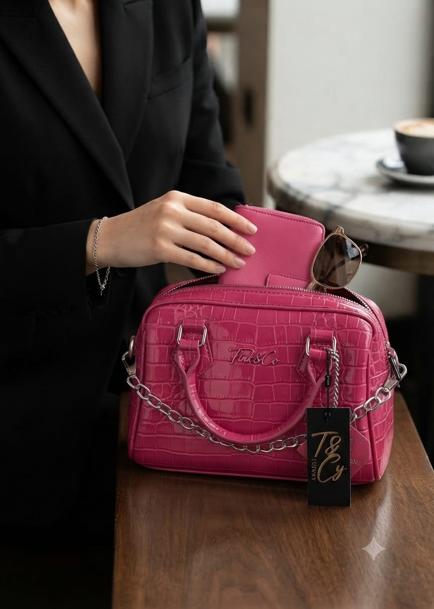 Tote & Carry Crocodile Embossed Handbag