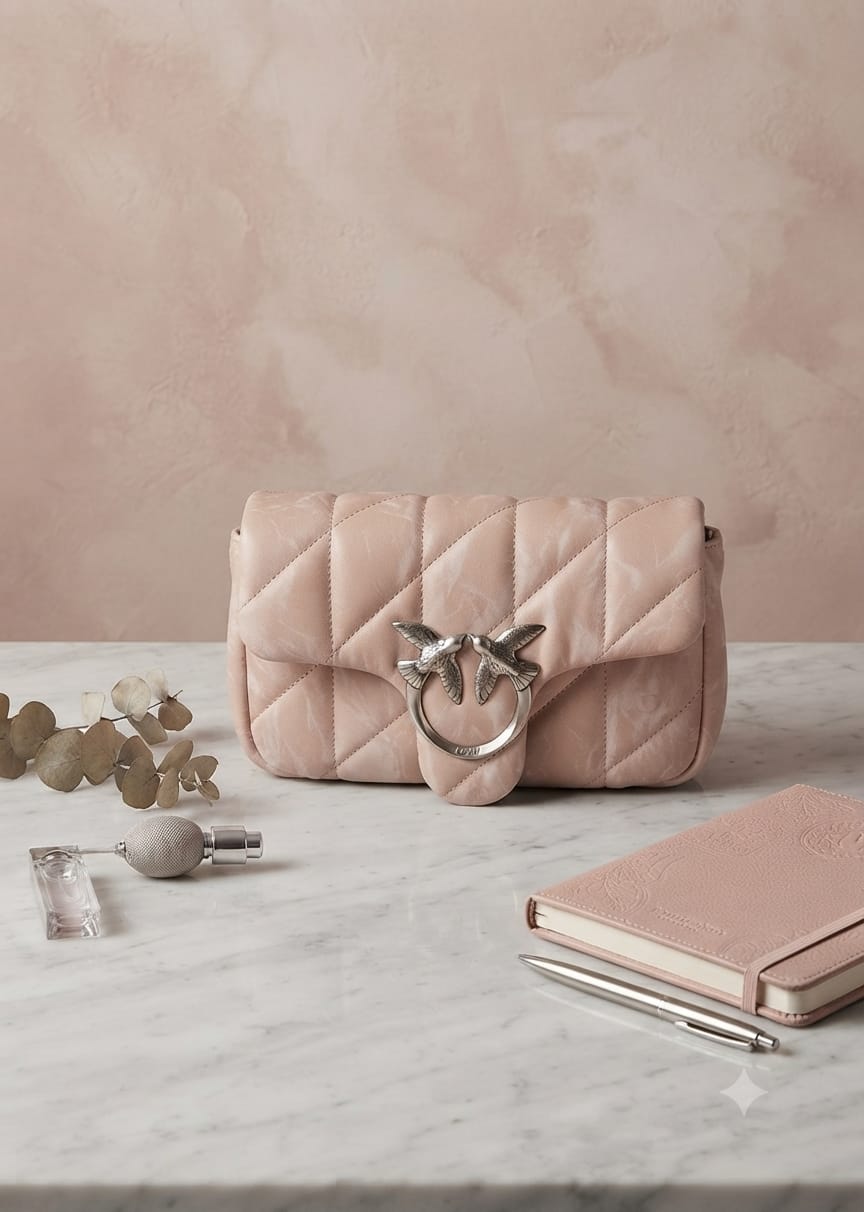 Pink Quilted Leather Bag