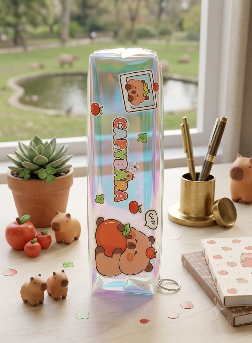 Holographic Capybara Pencil Pouch