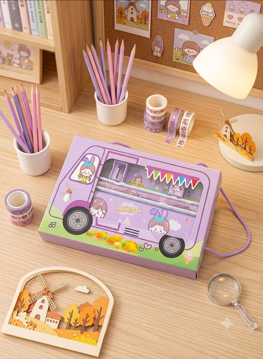 Hello Cutie Bus Stationery Box