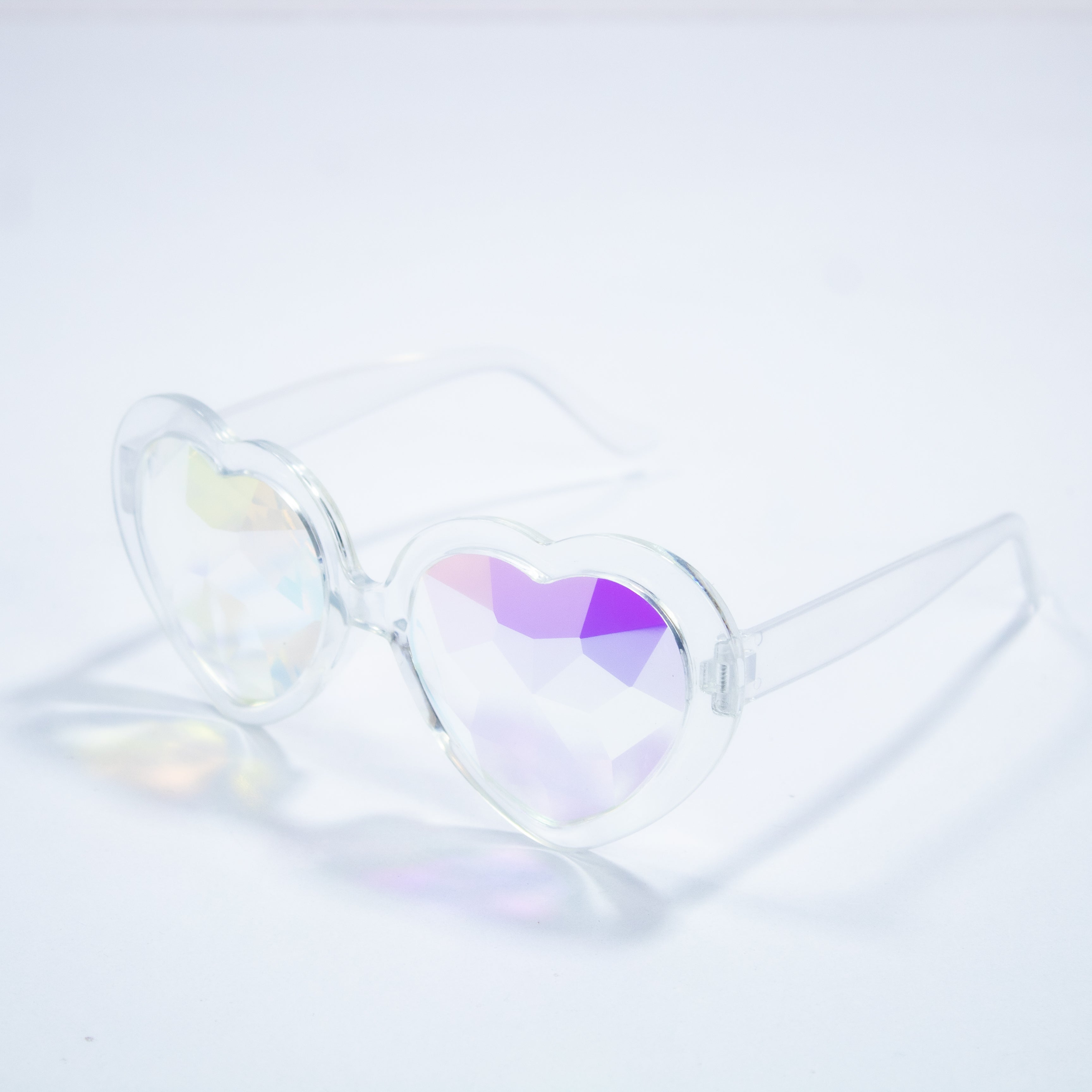 SUN GLASSES GLOFX HEART SHAPED KALEIDOSCOPE - FESTIVAL RAINBOW RAVE DIFFRACTION