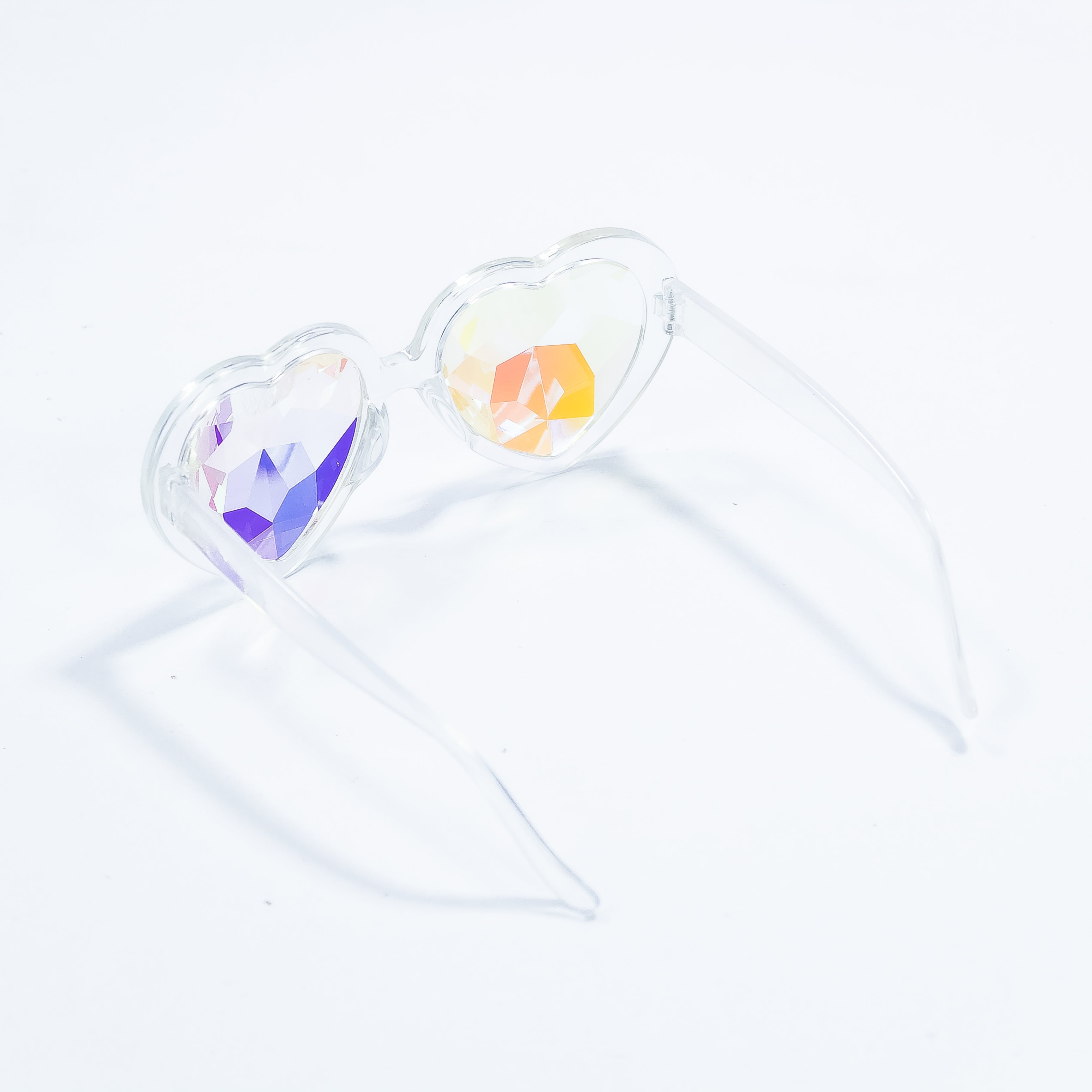 SUN GLASSES GLOFX HEART SHAPED KALEIDOSCOPE - FESTIVAL RAINBOW RAVE DIFFRACTION
