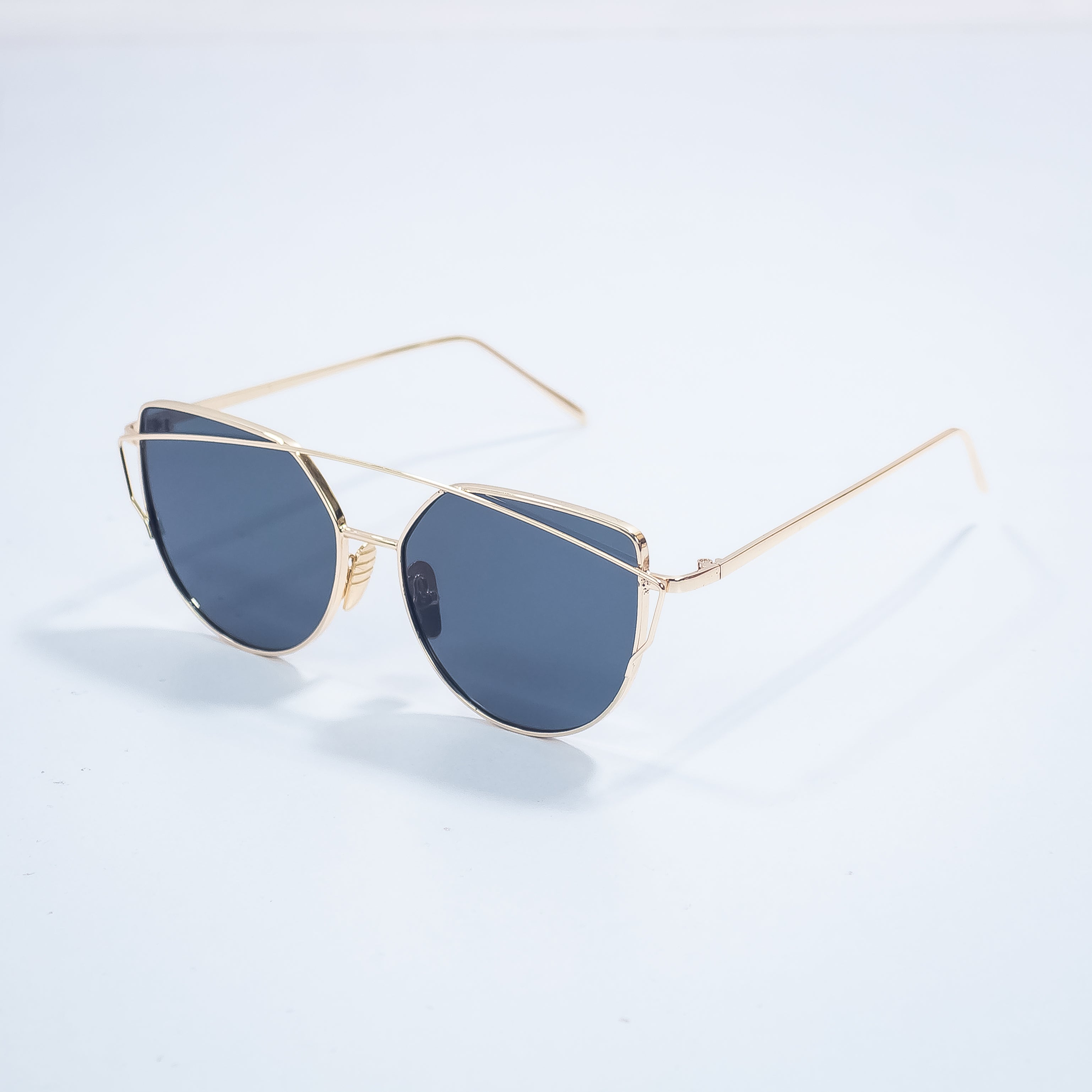 TWIN-BEAMS ROSE GOLD FRAME SUN GLASSES FOR WOMEN